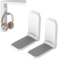 KIWIFOTOS 2 Pack Adhesive Desk Headphone Hanger, PC Gaming Headset Holder Stand, Adhesive Holder Mount for Wall, Foldable Headphones Hook Mount Under Desk - White,Two Pack by KIWIFOTOS