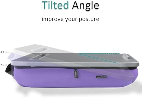 Lap Desk with Washable Cushion – Fits up to 15.6-Inch Laptops – Portable Laptop Desk & Stand – Bed desks & Tray for Writing, Reading, Working, Gaming on Bed, Couch, Floor – Istudyniture-Small, Purple - Image 6
