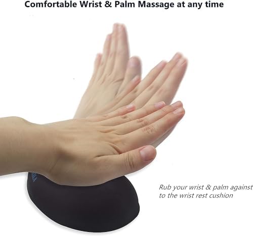 BRILA Ergonomic Memory Foam Mouse Wrist Rest Support Pad Cushion for Computer, Laptop, Office Work, PC Gaming - Massage Holes Design - Wrist Pain Relief (Black Mouse Wrist Rest) - Image 6