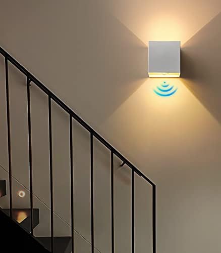 Battery Operated Wall Sconces, 12W Motion Sensor Light Indoor, 6000mAh Wall Lights Rechargeable, 3 Colors Adjustable, LED Wall Lamp for Living Room Bedroom Hallway Decor, White - Image 5