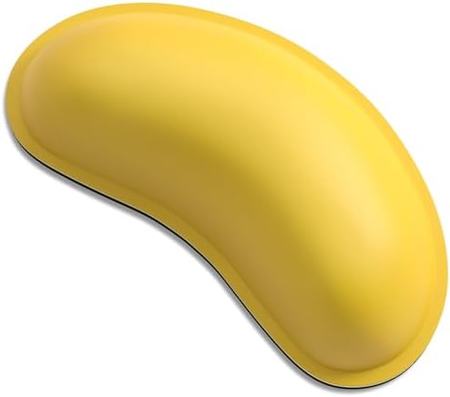 Dapesuom Mouse Wrist Rest, Ergonomic Memory Foam Mouse Wrist for Computer Desk Mats Support, PU Leather Hand Rest Pad Cushion for Gaming, Laptop, Men, Women, Pain Relief & Easy Typing, Apricot Yellow by Unknown