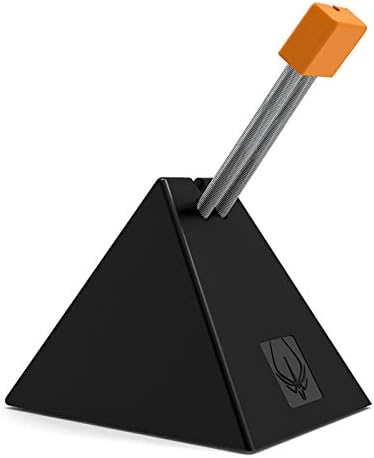 HOTLINEGAMES [NEW] Mouse Bungee, Mouse Cord Clip Cord Management System Fixer Holder for Esports FPS Game (Black-Orange) by HOTLINEGAMES
