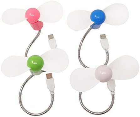Honbay 4PCS Mini Mobile Portable USB-Powered Cooling Fan Gooseneck Air Blower for Desktop PC Computer Laptop Notebook Tablet by Unknown
