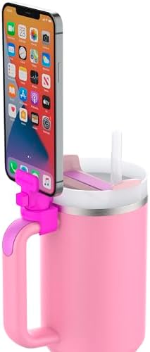 HydraClip Phone Attachment - Watch, Carry, Record, & Stay Organized, Use as Phone Stand or Tripod, Hands Free Detachable, Stanley Cup Accessories, Spring Loaded Secure Grip (Neon Pink) - Image 5