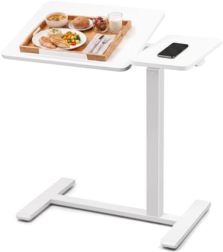 Adjustable Overbed Table with Wheels, Rolling Laptop Table for Bed & Sofa by Unknown