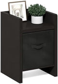 Furinno Viola Side Table, End Table with Storage Bin, Dark Oak by Furinno-FitsYourSpaceFitsYourBudget