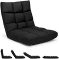 ERGOMASTER Video Gaming Floor Chair with Adjustable 14-Position Memory Foam, Folding Floor Sofa Chair Lounger Folding Sleeper Bed Couch Recliner, Lazy Lounger for TV, Reading, Relaxing Black by ERGOMASTER