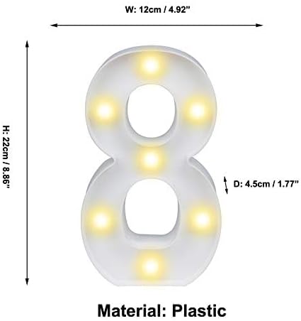 Pooqla LED Light Up Numbers 8, Warm White and Colorful Lighted Marquee Numbers with Remote, Lighted Numbers for 8th 18th Birthday Decorations, Gift for Girls Boys Her Him Anniversary Home Party Decor - Image 6