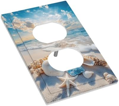 Outlet Covers Beach Starfish Seashell Decorative 1 Gang Duplex Light Switch Cover Plate Single Electrical Receptacle Wall Plate Summer Sea Ocean Plug Switchplate Faceplate Bedroom Decor - Image 3