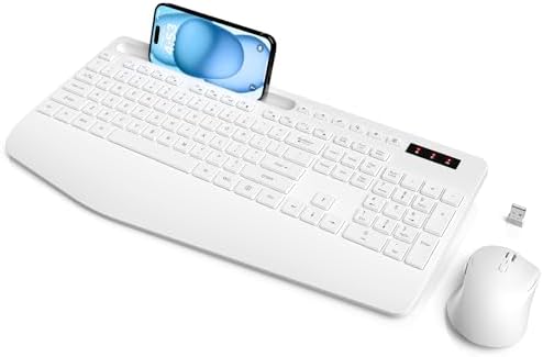 SABLUTE Wireless Keyboard and Mouse Combo, Full Size, Ergonomic Wrist Rest by SABLUTE