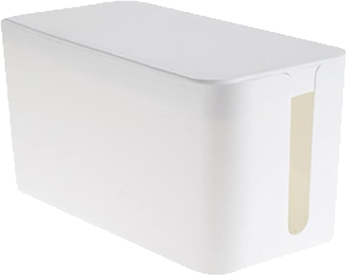 Cable Management Box,Power Cover Surge Protector for Desk Small White by SunnyZoo