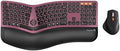 ProtoArc EKM01 Plus Wireless Ergonomic Keyboard Mouse Combo - Wine Red by ProtoArc