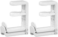 360° Rotating Desk Headphone Hook with Dual Hangers, Clamp-On Under Desk Organizer Holder for Headphones, Bags, Cables – Durable ABS, Fits 0-1.18" Thick Desks, Max Load 44LBS/2Kg,White by WYYHAA