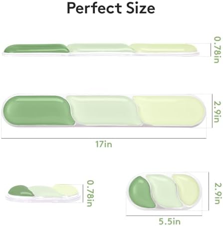 Gel Wrist Rest for Keyboard Mouse, Ergonomic Wrist Support Mouse Pad for Easy Typing Pain Relief, Comfortable Keyboard Wrist Pad, 2 PCS, Green Color Block - Image 7