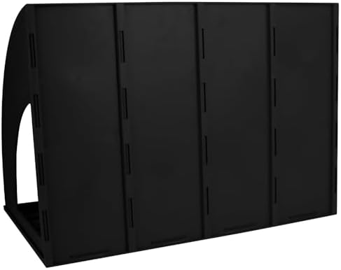 SAYEEC Sturdy Magazine Holder 4 Compartments Plastic Desktop File Organizer File Dividers Office Organizer Storage Document Magaizne Rack Display Box (Black) - Image 5