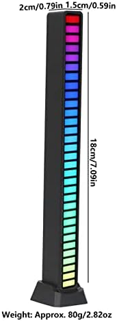 RGB Light Bar, 18cm Voice Control Smart Ambient Light Dynamic Music Sync Atmosphere Lamp for Car Home Studio PC Gaming Room (Black) - Image 6
