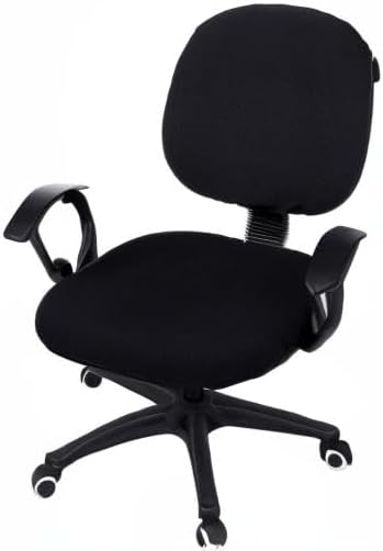 Smiry Office Computer Chair Covers for Desk Rotating Chair Protector | Stretch Jacquard Removable Washable Universal Slipcovers, Seat + Backrest Cover, Black - Image 9
