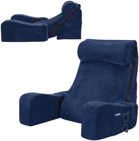 Sasttie 15-25 inch Adjustable Reading Pillow with Armrests, Navy by SASTTIE