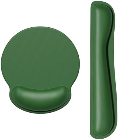 Dapesuom Keyboard Wrist Rest and Mouse Pad with Wrist Support, Cute Memory Foam Cushion for Keyboard and Mouse Set, Ergonomic Pad Rests with Non Slip Base for Easy Typing & Pain Relief, Forest Green by Unknown