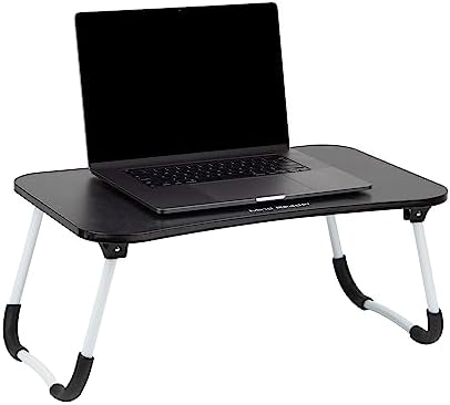 Mind Reader Lap Desk Laptop Stand with Folding Legs, Portable Bed Tray Table for Laptop, Breakfast, Reading, Crafts, MDF, Black by MindReader