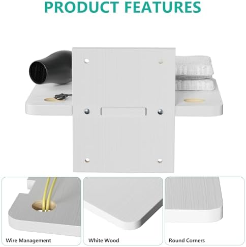 WALI Floating TV Shelf, 1 Tier Projector Shelf for DVD Players, Cable Boxes, Routers, Game Consoles, Living Room Decor Accessories, Wall Mount Shelves Holds Up to 22lbs (CS201NW), 1-Shelf, White - Image 4