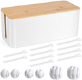 Tuwechen Cable Management Box, Wooden Style Cord Organizer Box by Tuwechen