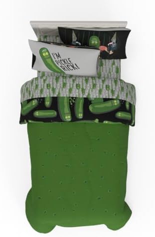 Rick & Morty 5 Piece Super Soft Cozy Reversible Comforter and Sheet Set with Sham, Twin, (Officially Licensed Product) By Franco - Image 2