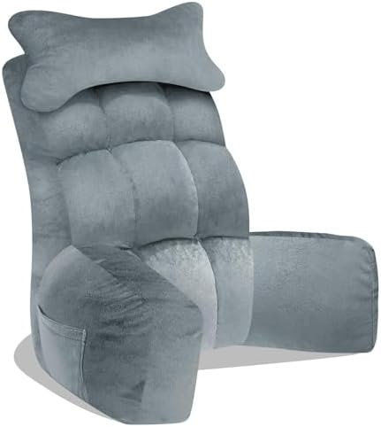 YDCEULARDOH Reading Pillow for Bed Adult – Large Bed Pillow with Arms, Supportive Back Pillow for Sitting Up in Bed for Reading, Watching TV, or Gaming by Unknown
