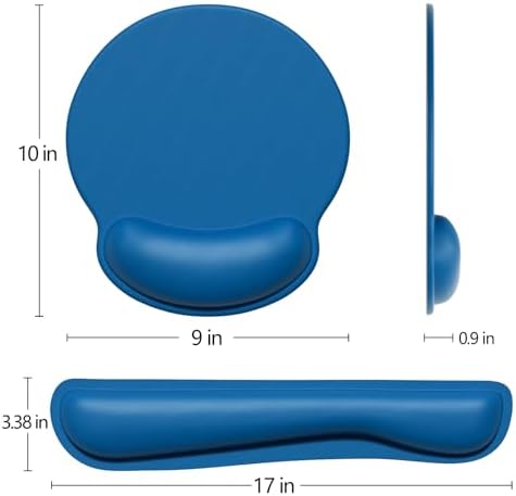 Dapesuom Keyboard Wrist Rest and Mouse Pad with Wrist Support, Memory Foam Cushion for Keyboard and Mouse Set, Ergonomic Desktop Pad Rests with Non Slip Base for Easy Typing & Pain Relief, Dark Blue - Image 7