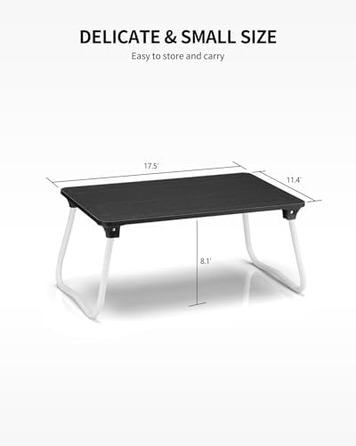 Ruxury Foldable Lap Desk Laptop Stand Bed Desk Table Tray, Breakfast Serving Tray, Portable & Lightweight Mini Table, Lap Tablet Desk for Sofa Couch Floor - Black - Image 6
