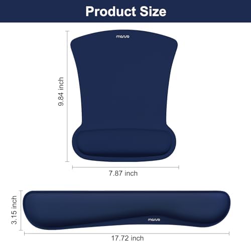 MOSISO Wrist Rest Support for Mouse Pad & Keyboard Set, Navy Blue - Image 6