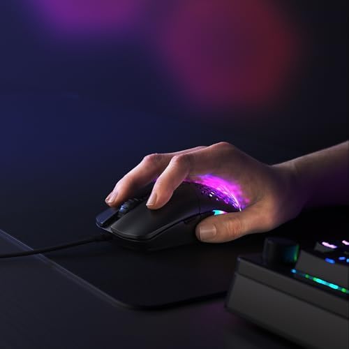 GLORIOUS Model O Eternal Ultralight RGB Gaming Mouse - Wired - 55g Lightweight - Customizable RGB Lighting - 6 Programmable Buttons - Symmetrical Design - 12K DPI Optical Sensor - PC/Mac - Black - Image 2