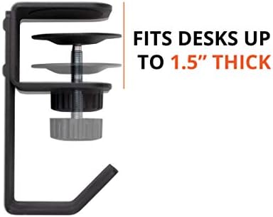 Stand Up Desk Store Clamp-On Under Desk Headphone Hanger, Backpack Hook, and Purse Holder - Black - Image 5