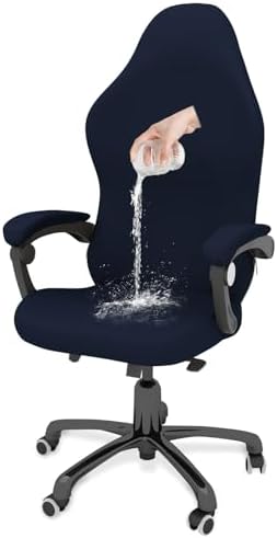 Gaming Chair Cover Game Chair Cover for Reclining Rotating Chair,Navy Blue | Waterproof, Cat Scratch Proof, Stretch with Amrest, Breathable, Anti-Scratch, Pet-Resistant, For Big Tall High Back Chairs by GOWT