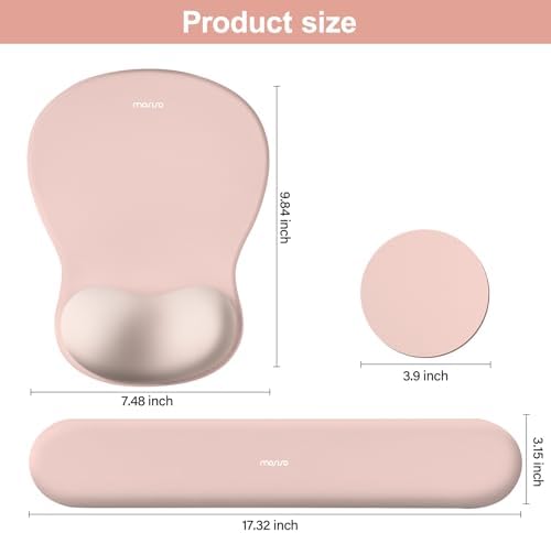 MOSISO Wrist Rest Support for Mouse Pad&Keyboard Set, Pink - Image 7