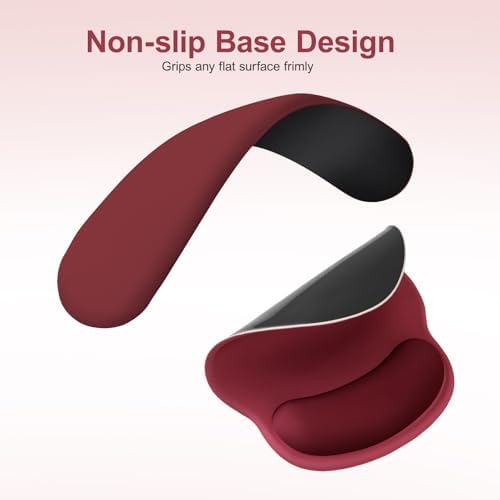 MOSISO Wrist Rest Support for Mouse Pad&Keyboard Set, Wine Red - Image 4