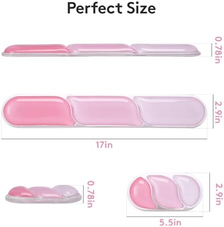 Gel Keyboard Wrist Rest Pad, Mouse Wrist Support with Non-Slip Base, Soft Arm Rest Keyboard Wrist Pad for Palm Rest Home Office Laptop, Pink Color Block - Image 7