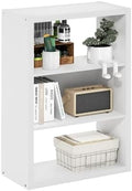 Furinno Viola Book Shelf, 3-Tier Bookshelf, Extra Thick Frame Bookcase with Open Shelf, Open Back Design, 11.3" x 23.2" x 35.9", for Living Room, Bedroom, Home Office, White by Furinno-FitsYourSpaceFitsYourBudget