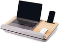 Vigo Wood Laptop Lap Desk with Cushion for Bed, Portable Home Office Tray Fits up to 17.3 Inch, Built-in Phone and Tablet Holder (Oak-Gray) by VigoWood