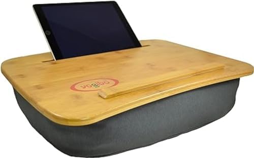 Yogibo Traybo 2.0 Lap Desk, Bamboo Top Lap Desk With Pillow for Laptop Built in Slot for Tablet or Phone, Lap Pad for Working, Reading, Writing, Lap Board, Dark Gray by Yogibo