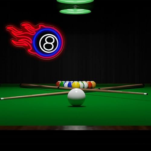 Billiard Neon Sign 8 Ball Sign Dimmable LED Pool Room Wall Decor - Image 3