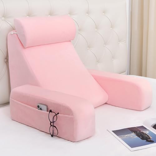 ENITYA 19" Reading Pillow for Bed with Firm Back Support & Big Pockets by ENITYA