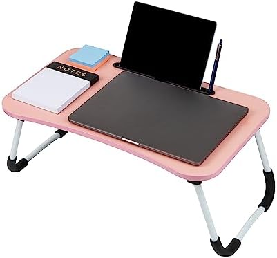 Mind Reader Lap Desk Laptop Stand, Bed Tray, Folding Legs, Couch Table, Portable, MDF, 23.25" L x 13.75" W x 10.5" H, Pink - Image 4