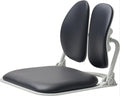 Ergonomic Dual-Backrests Floor Chair with Back Support (Black Leather) | Reduce pressure on your back by up to 50% by Shopnow