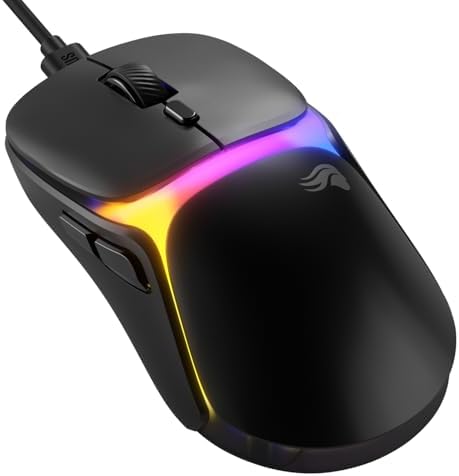 GLORIOUS Gaming Model O3 Wired Gaming Mouse - Ultralight 54g Weight, 130M Click Optical Switches, 30K DPI BAMF 3.0 Sensor, 750 IPS Tracking, 50G Acceleration, Supports All Grip Types - Black by Glorious