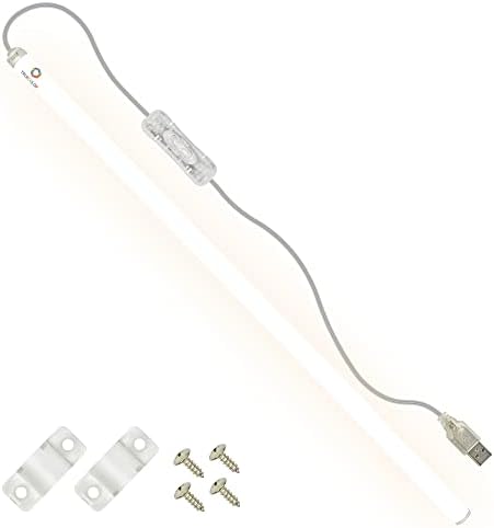 TrueColor USB LED Under Cabinet Light Bar, Frosted Cover, 24 in, Soft White by CLEANLIFE