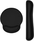 Dapesuom Keyboard Wrist Rest and Mouse Pad with Wrist Support, Memory Foam Cushion for Keyboard and Mouse Set, Ergonomic Desktop Pad Rests with Non Slip Base for Easy Typing & Pain Relief, Jet Black by Unknown