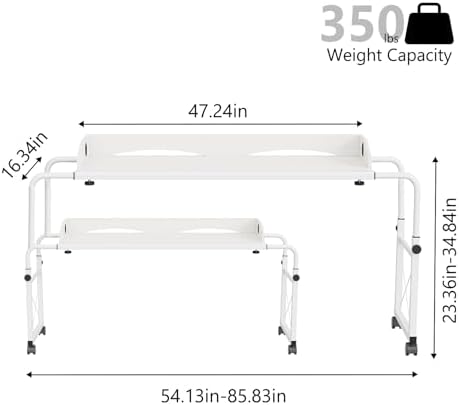 BYMECOST Laptop Desk for Bed, Adjustable Height & Length Laptop Bed Table - Image 2
