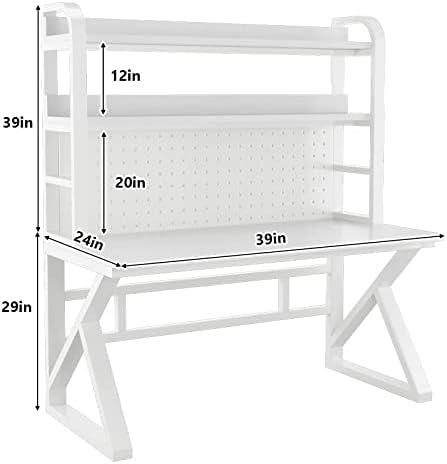 Pegboard Wall Organizer Panels.Home Office Computer Desk with Shelves & Pegboard - Easy Assembly for Students & Professionals, Modern Design for Space-Saving & nization - Image 2