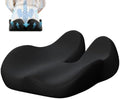 CXC Seat Cushions for Office Chairs, Ergonomic Memory Foam, Black | Contoured Pressure Support, Breathable Washable Cover, Non-Slip Base, 18.1 x 16.9 x 4.7 in, for Desk, Car and Wheelchair by CXC